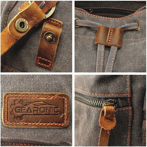 GEARONIC 21L Vintage Look Canvas Backpack Unisex Adult main image 9